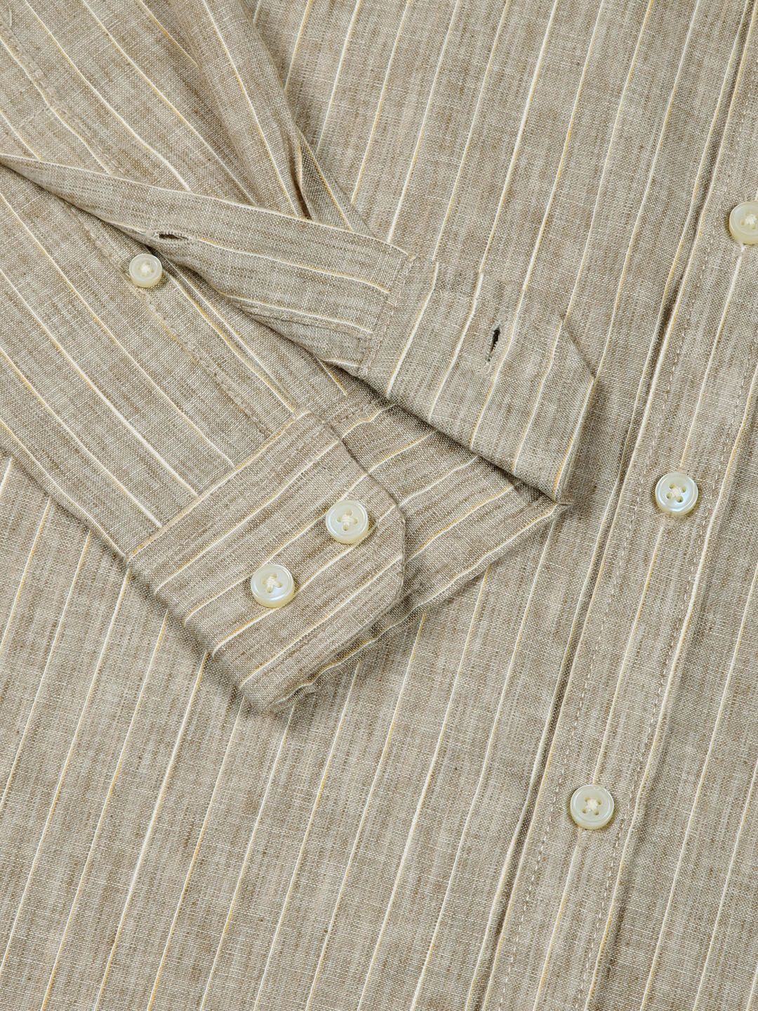 Thomas Scott Men Classic Slim Fit Opaque Striped Casual Shirt