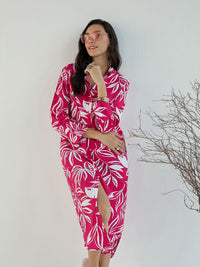 Pink Paprika by SASSAFRAS Women Conversational Printed A-Line Midi Dress