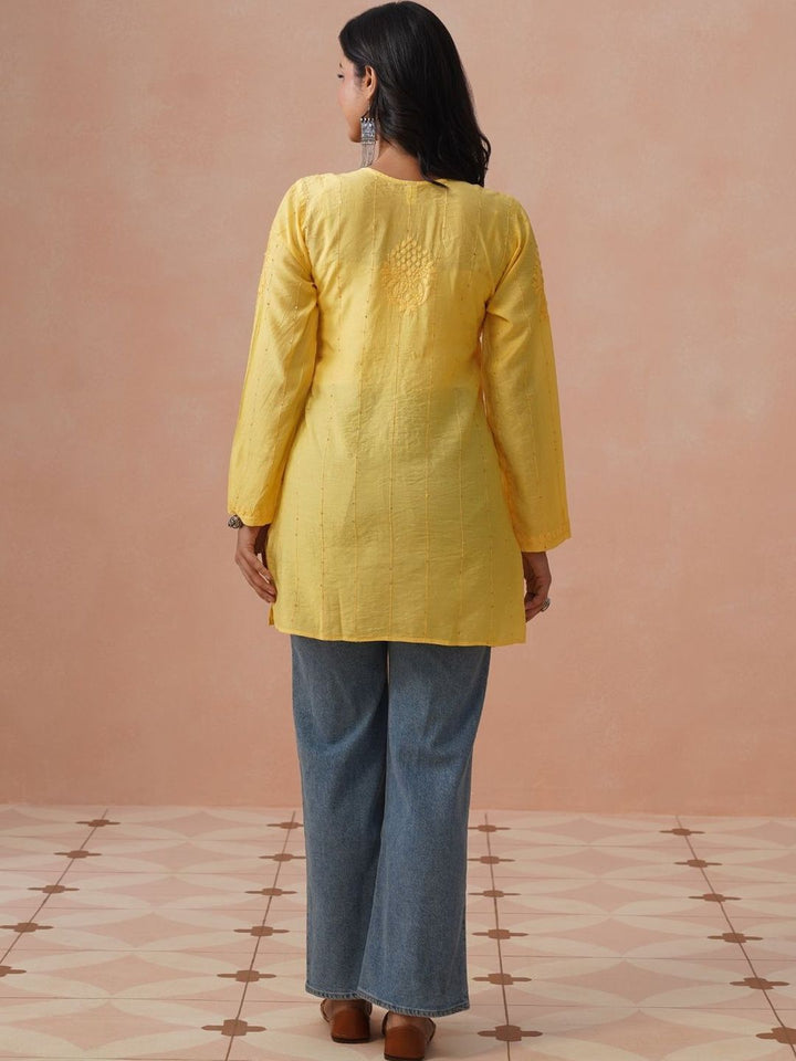 Rumah Wanita Chikankari Sulam Kurta Chikankari