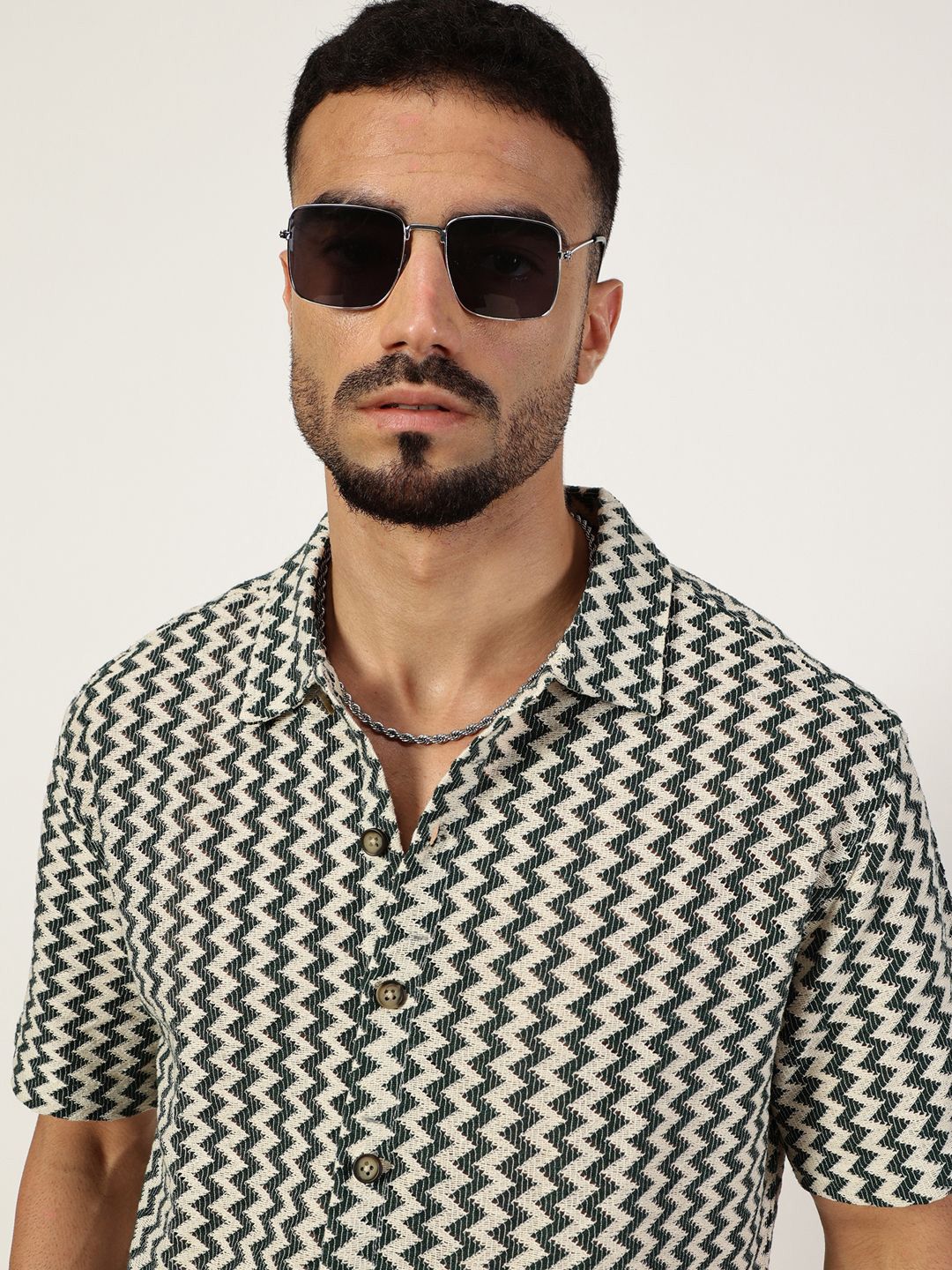 Thomas Scott Men Premium Spread Collar Vertical Striped Cotton Slim Fit Casual Shirt