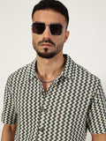 Thomas Scott Men Premium Spread Collar Vertical Striped Cotton Slim Fit Casual Shirt