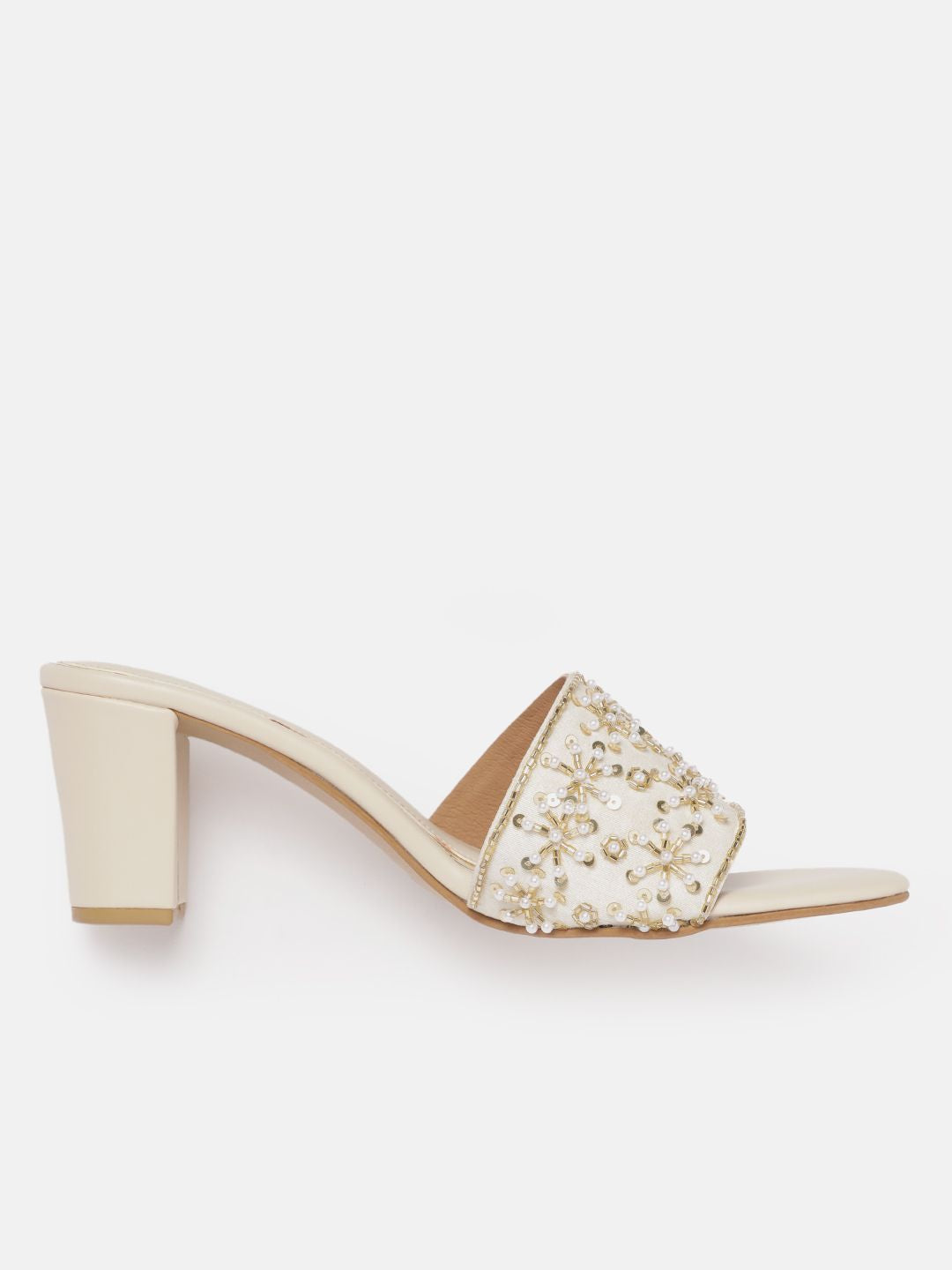 House of Pataudi Open Toe Embellished Block Heels
