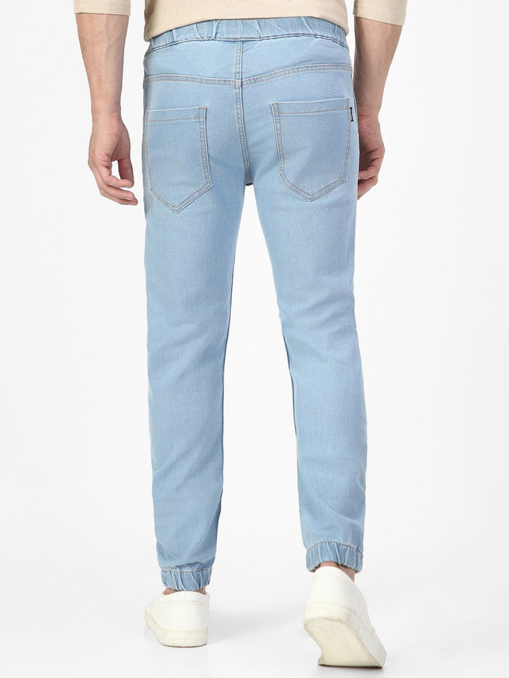 Urbano Fashion Men Blue Slim Fit Mid-Rise Clean Look Stretchable Jogger Jeans