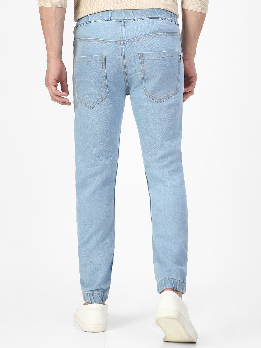 Urbano Fashion Men Blue Slim Fit Mid-Rise Clean Look Stretchable Jogger Jeans