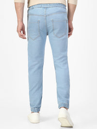Urbano Fashion Men Blue Slim Fit Mid-Rise Clean Look Stretchable Jogger Jeans