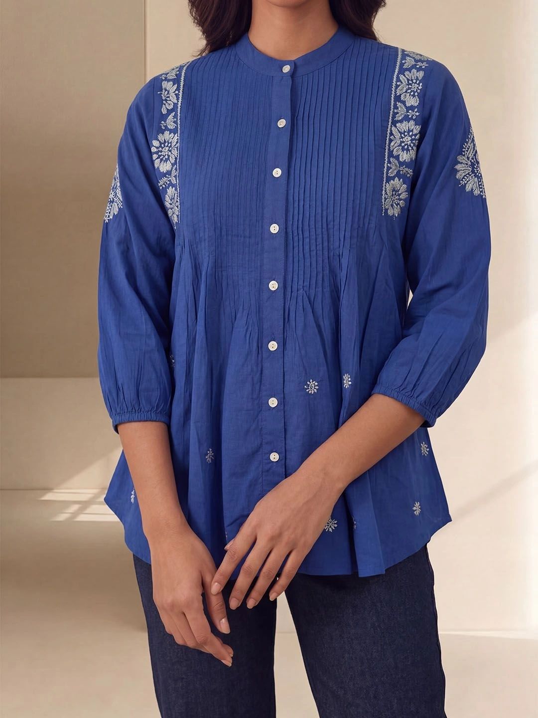 House of Chikankari Bordir Cotton Top