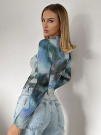 DressBerry Women Abstract Printed Fitted Top