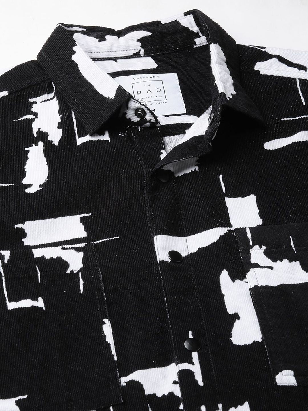 VASTRADO Men Classic Spread Collar Abstract Printed Cotton Slim Fit Casual Shirt
