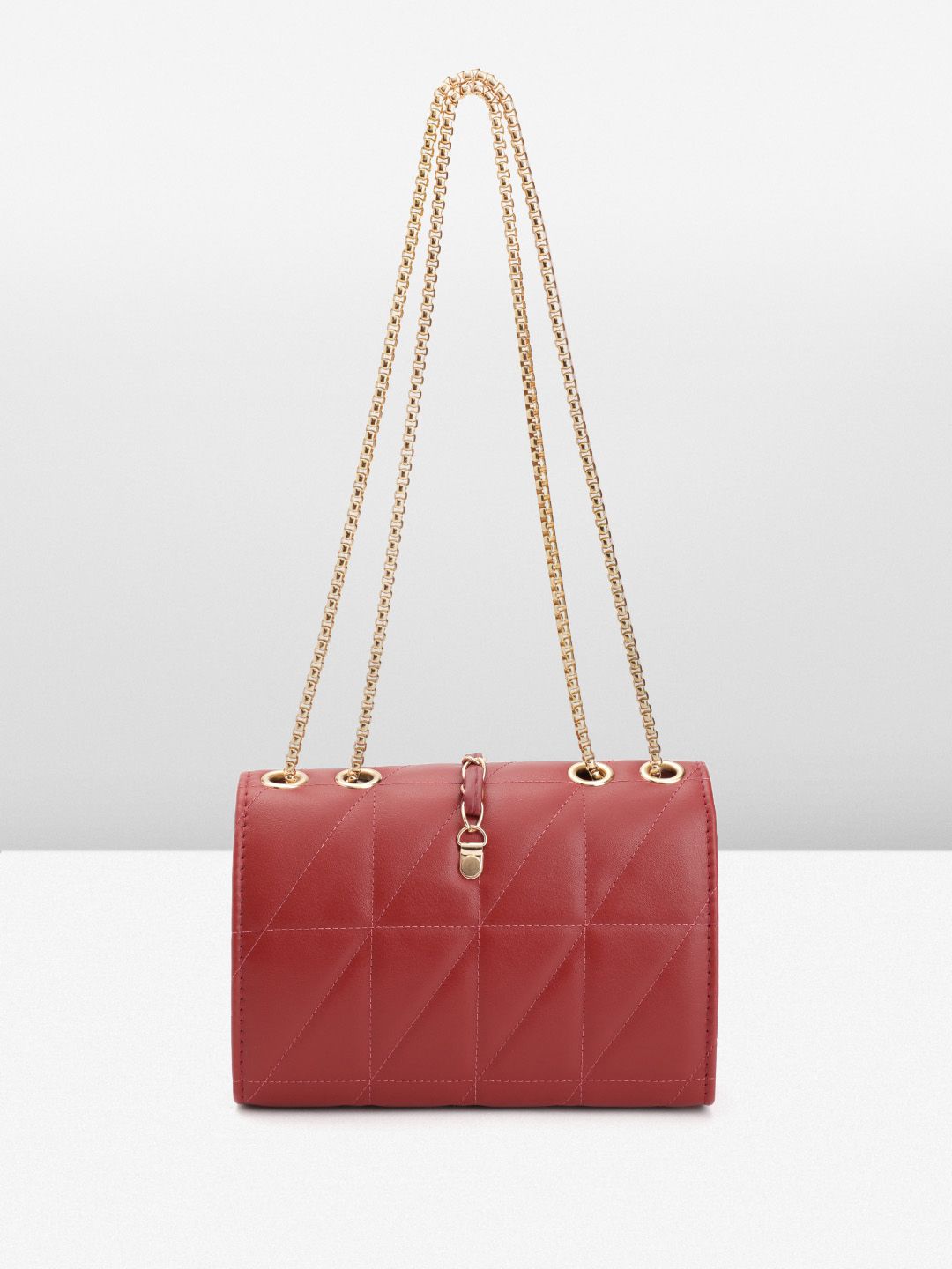 DressBerry Structured Quilted Sling Bag with Lock Detail
