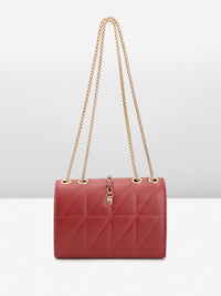 DressBerry Structured Quilted Sling Bag with Lock Detail
