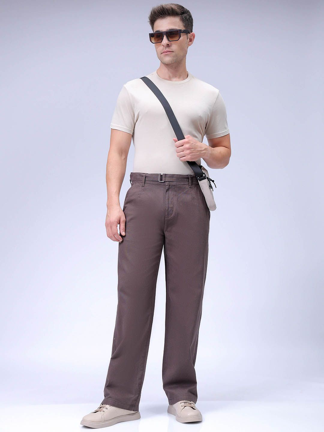 The Indian Garage Co Men Relaxed Fit Mid-Rise Pure Cotton Chinos Trouser