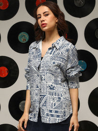 Campus Sutra Women Comfort Opaque Printed Casual Shirt