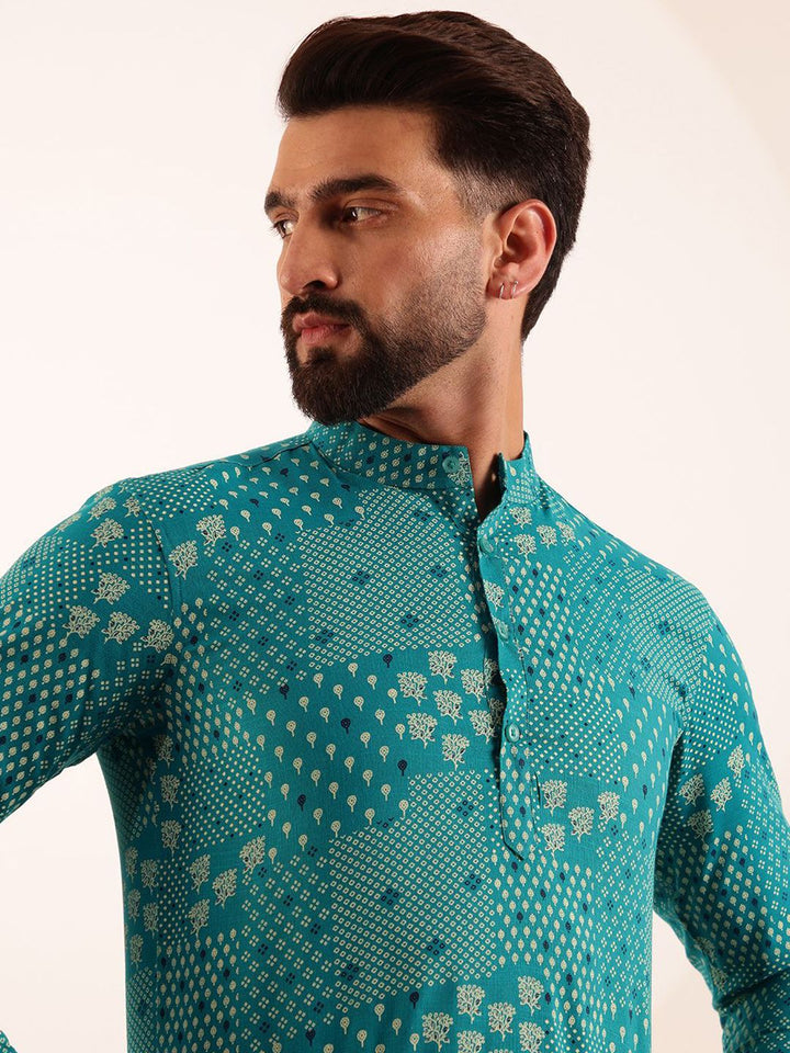 Anouk Ethnic Motifs Printed Mandarin Collar Short Kurta