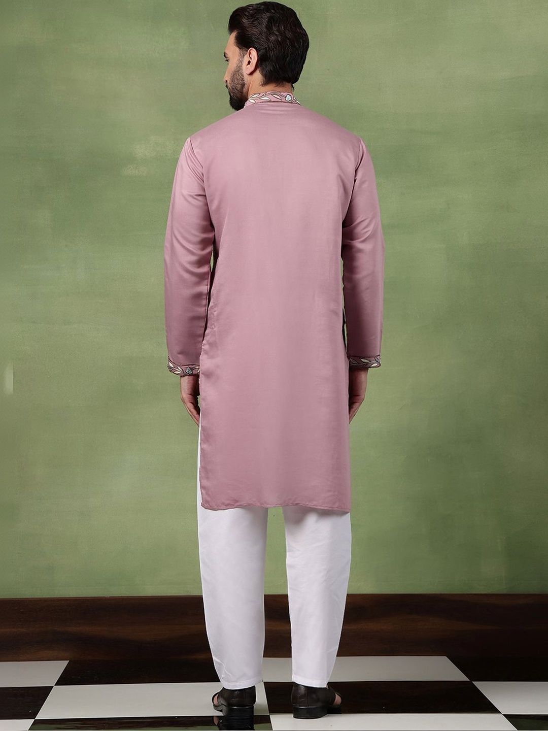 Anouk Men Animal Embroidered Regular Thread Work Pure Cotton Kurta with Pyjamas