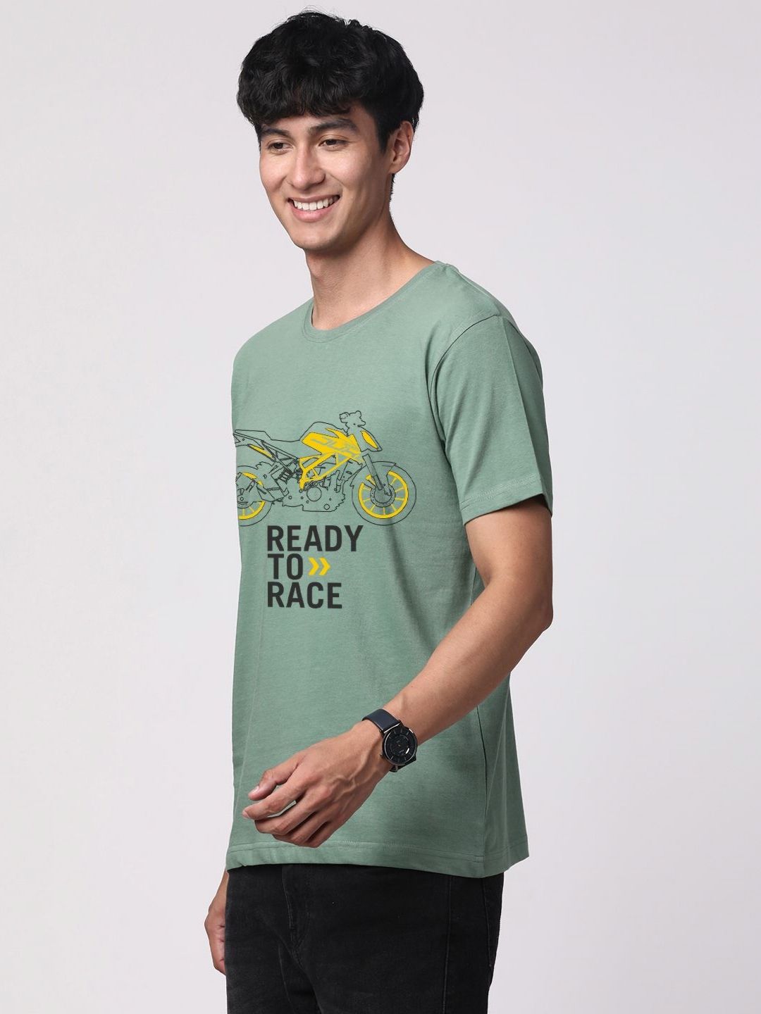 ADRO Men Graphic Printed Round Neck Cotton T-shirt