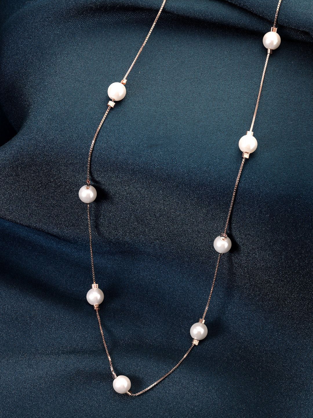PANASH 925 Sterling Silver Rose Kalung Mutiara Shell Saduran Emas