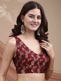 Tikhi Imli Woven Design Brocade Saree Blouse