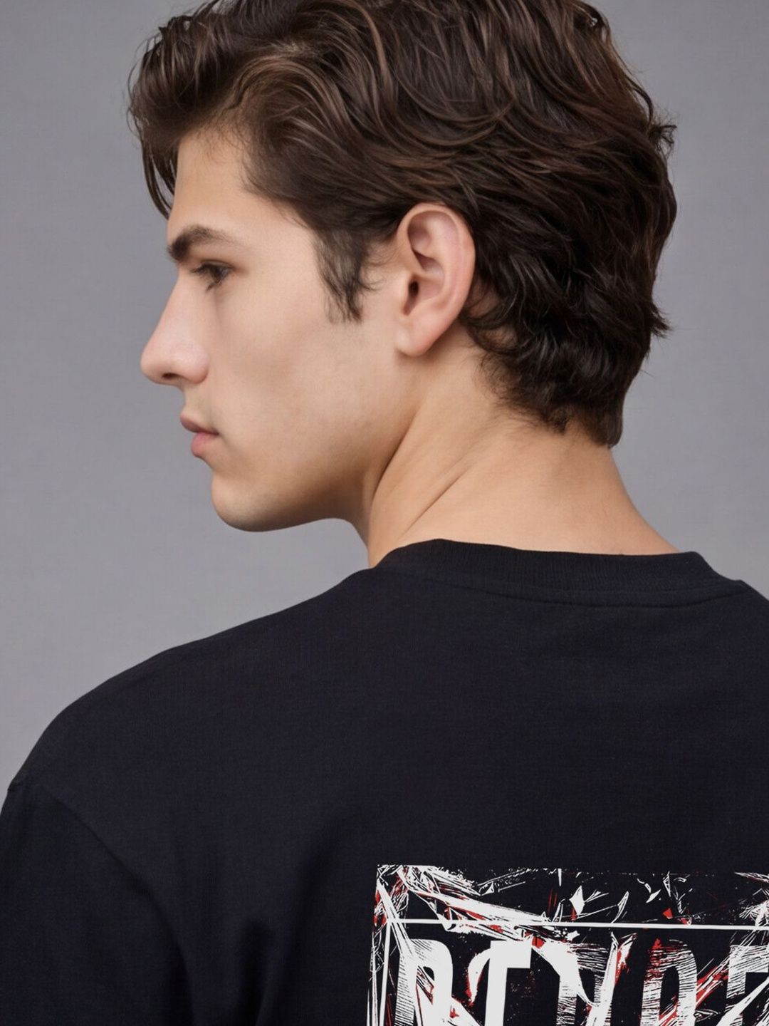 ADRO Men Printed Drop-Shoulder Sleeves T-shirt