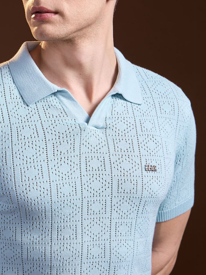 THE BEAR HOUSE Men Polo Collar Slim Fit T-shirt