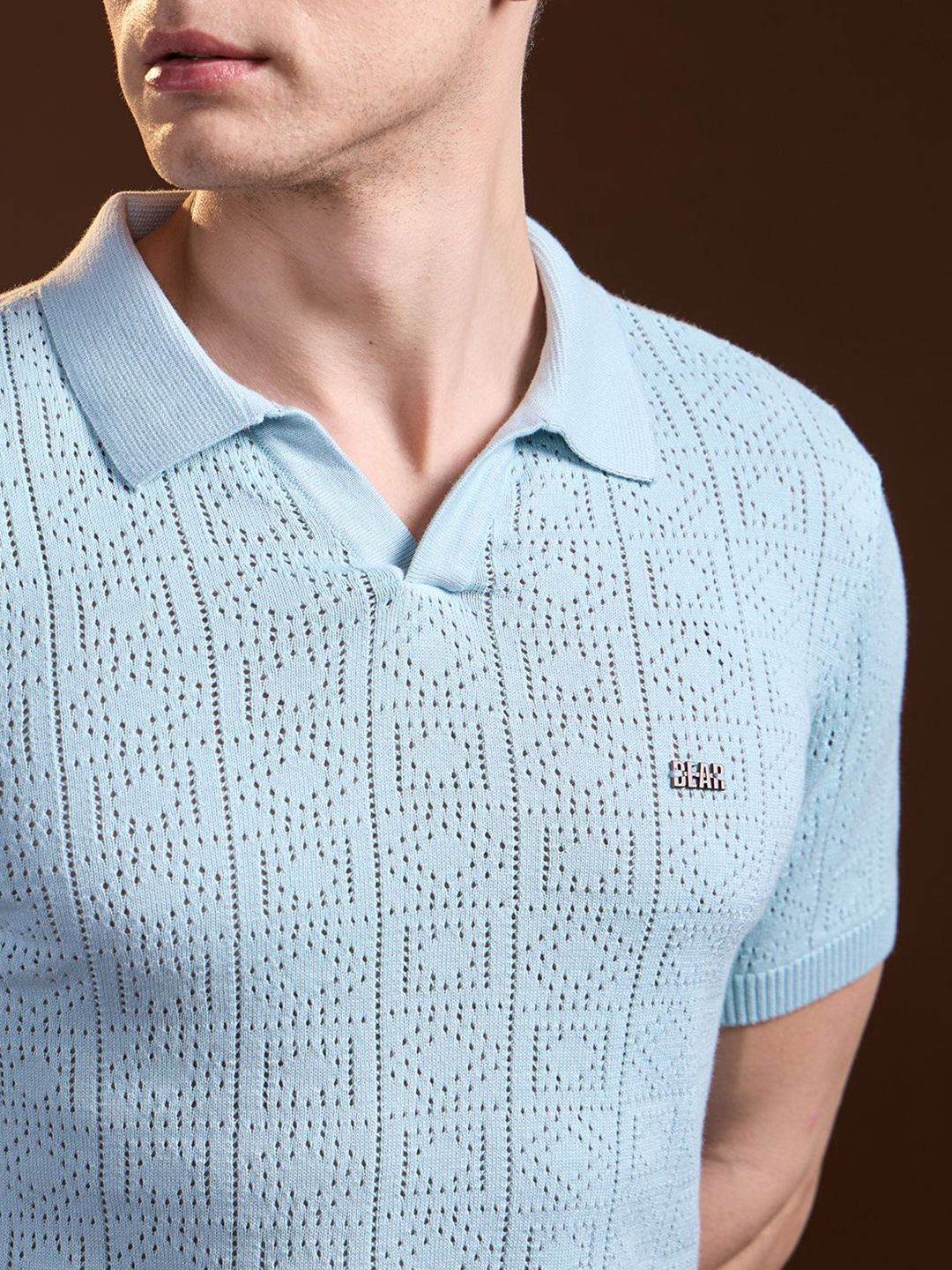 THE BEAR HOUSE Men Polo Collar Slim Fit T-shirt
