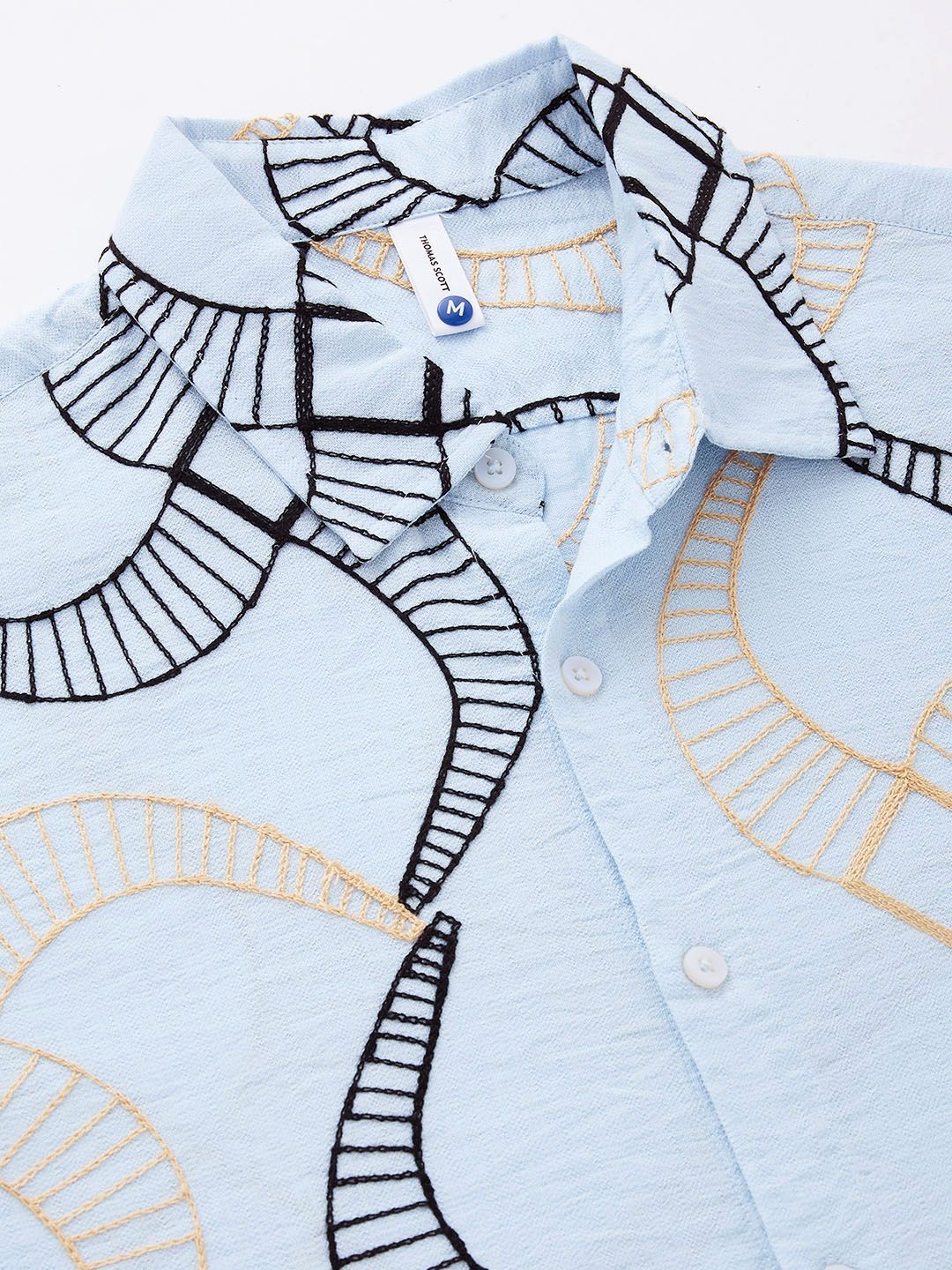 Thomas Scott Men Embroidered Regular Fit Casual Shirt