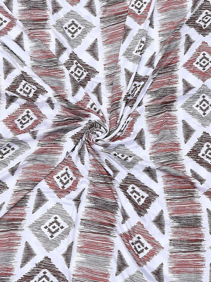Monte Carlo White & Brown Geometric Mild Winter 210 GSM Double Bed Duvet