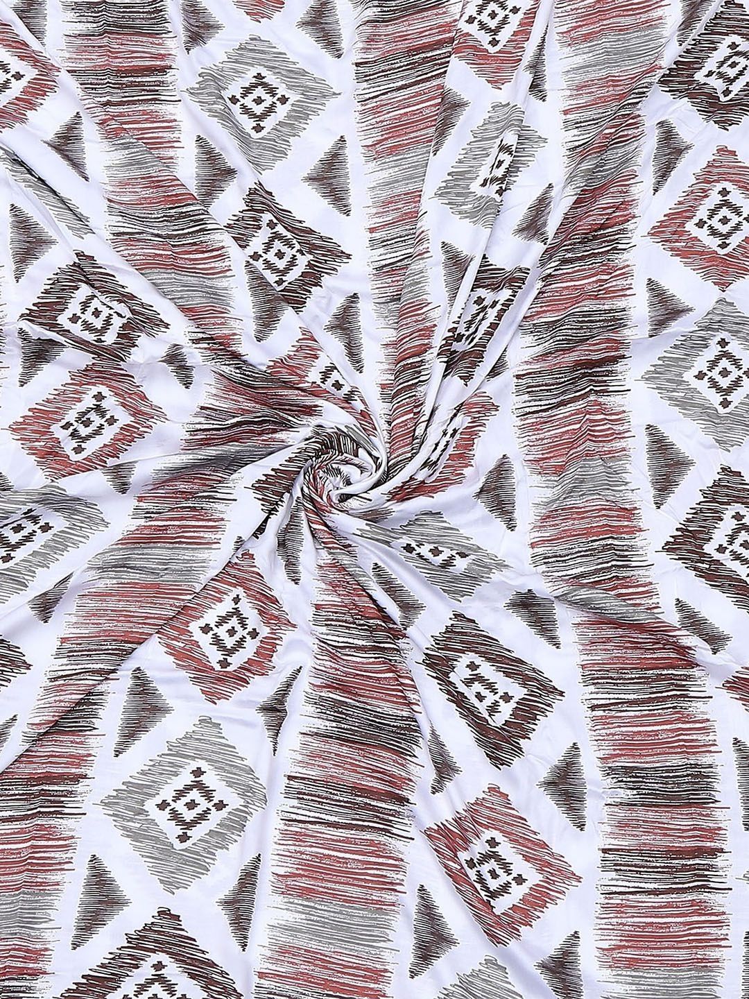 Monte Carlo White & Brown Geometric Mild Winter 210 GSM Double Bed Duvet