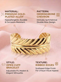 VOGUE PANASH Women Brass Gold-Plated Cuff Bracelet