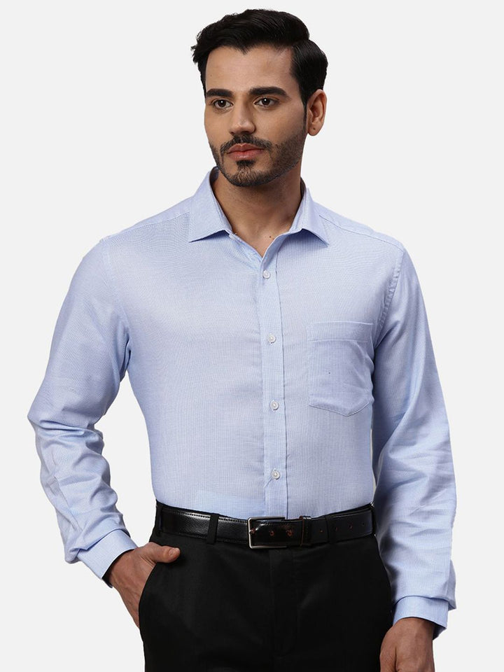 Park Avenue Men Spread Collar Textured Cotton Formal Shirt