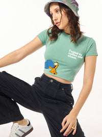 Bewakoof Women Garfield Graphic Printed Round Neck Crop Top