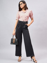 Style Quotient Women Polka Dots Printed Tie-Up Neck Top