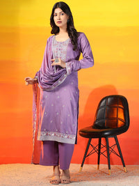 Mamicha Women Floral Embroidered Regular Pure Cotton Kurta with Palazzos & With Dupatta