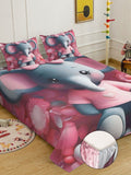 Myntra Elegant Homes Pink Printed Dilengkapi 400 TC King 7D Cadar Dengan 2 Sarung Bantal