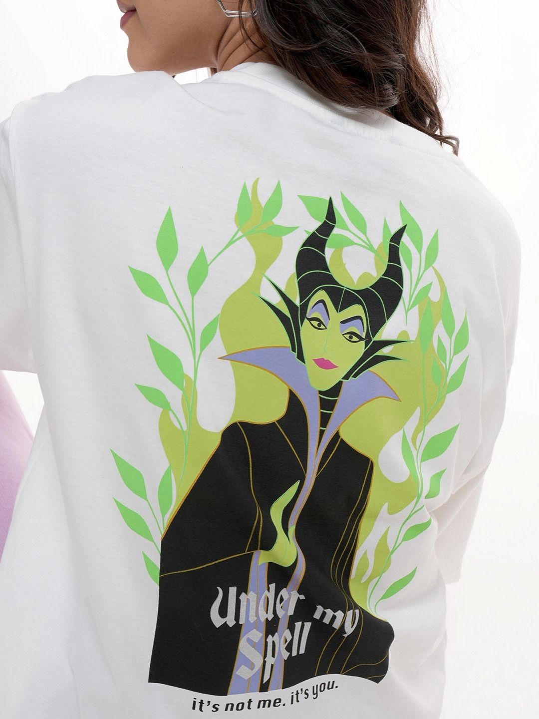 Tokyo Talkies Women Disney Villain Sequinned Boxy Cotton Tshirt