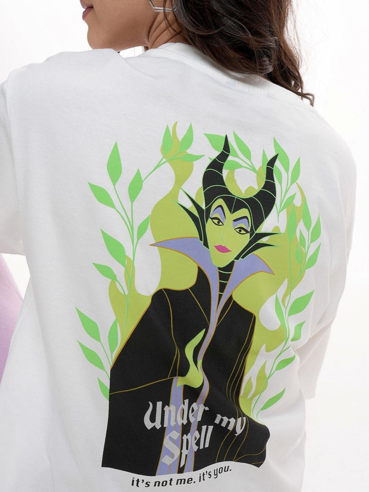 Tokyo Talkies Women Disney Villain Sequinned Boxy Cotton Tshirt