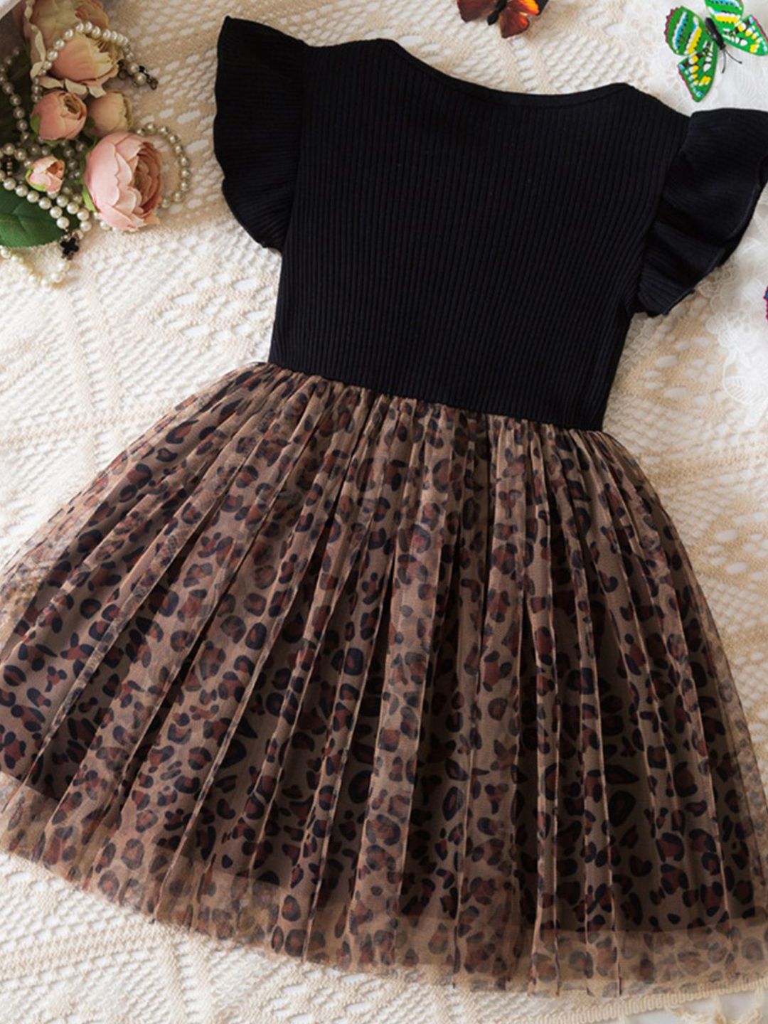 YK Floral Print Fit & Flare Dress