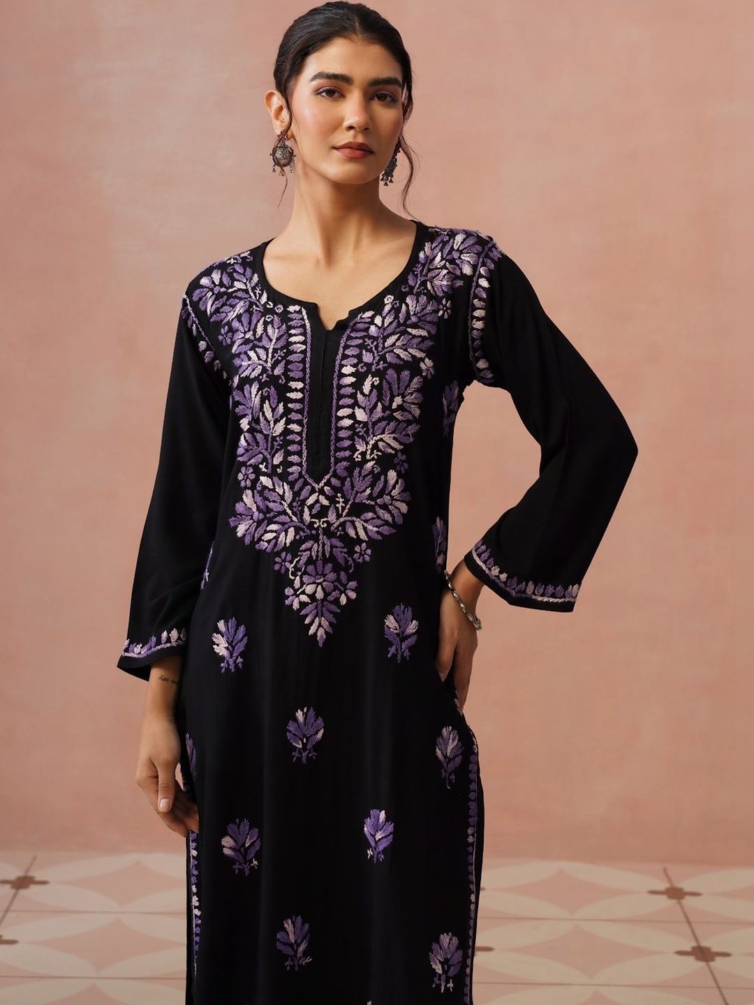 House of Chikankari Women Embroidered Thread Work Kurta