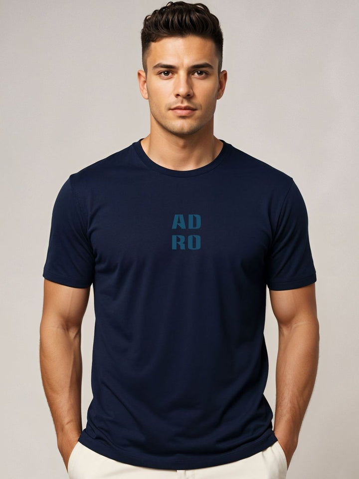 ADRO Typography Printed Short Sleeves Cotton Regular Fit T-shirt