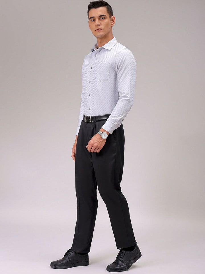 The Indian Garage Co. X Luxe Men Cutaway Collar Checked Slim Fit Formal Shirt