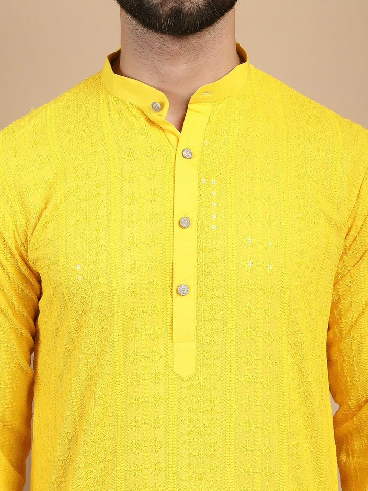 Anouk Ethnic Motifs Embroidered Sequinned Pure Cotton Straight Kurta With Churidar