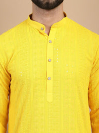 Anouk Ethnic Motifs Embroidered Sequinned Pure Cotton Straight Kurta With Churidar