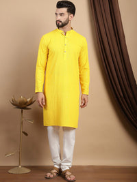Anouk Ethnic Motifs Embroidered Sequinned Pure Cotton Straight Kurta With Churidar