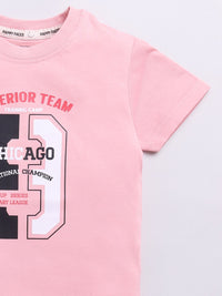 Happy Faces Boys Pure Cotton Typography Printed T-shirt