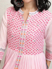 Vishudh Embroidered Ombre Tiered Maxi Ethnic Dress