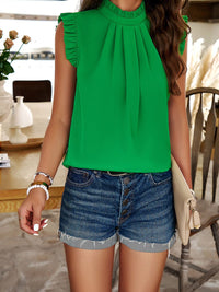 all about you High Neck Flutter Sleeves Regular Top