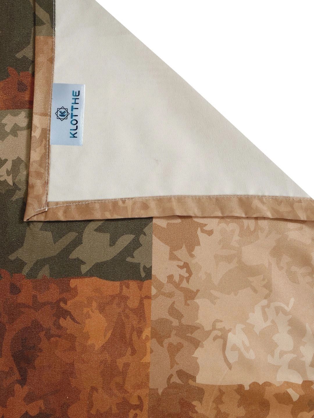 KLOTTHE Brown Geometric Flat 400 TC 7D Bedsheet with 2 Pillow Covers