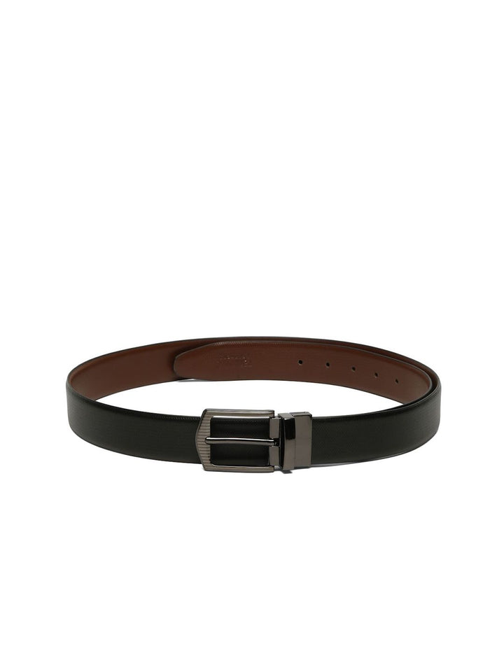 Teakwood Leathers Men Textured Leather Reversible Formal Belt