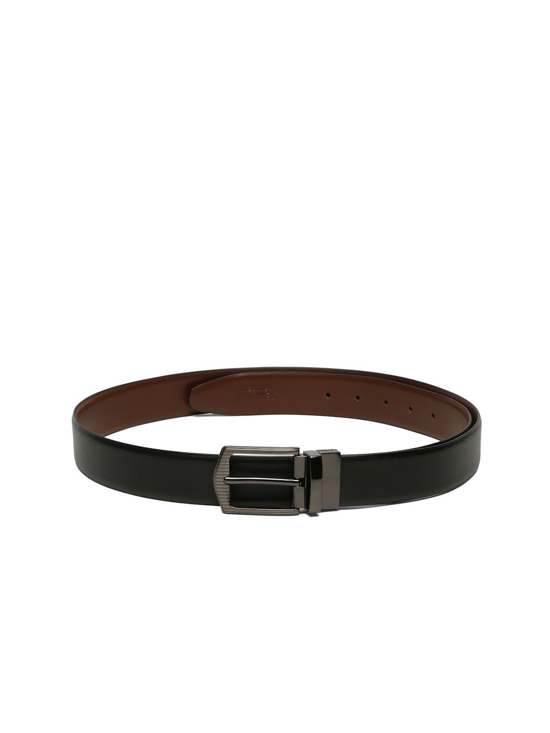 Teakwood Leathers Men Textured Leather Reversible Formal Belt