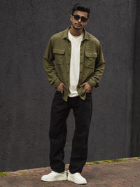 Powerlook Men Spread Collar Textured Relaxed Fit Casual Shirt