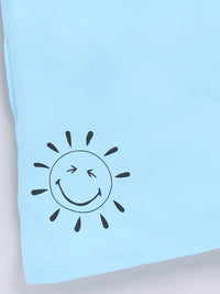 Happy Faces Girls Conversational Printed Pure Cotton Longline T-shirt